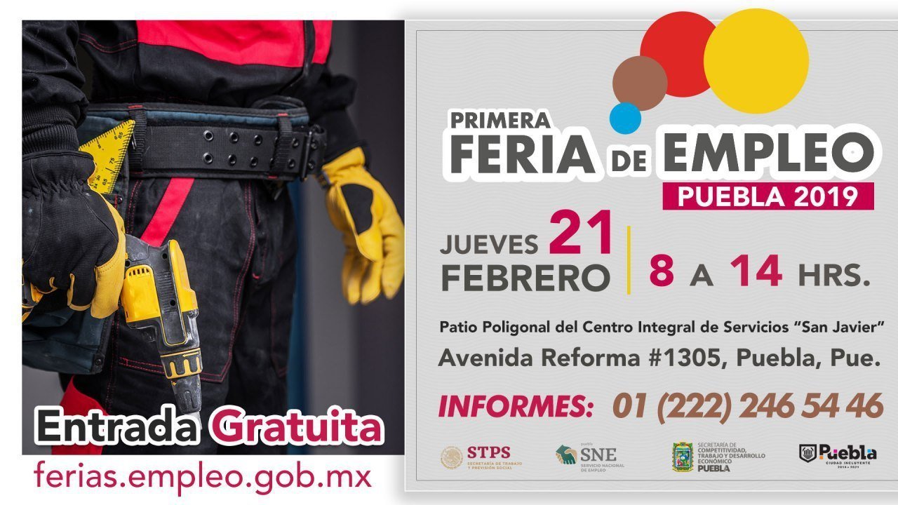 El Gobierno del Estado y el Ayuntamiento de Puebla ofertan más de 4 mil vacantes en la Feria de Empleo