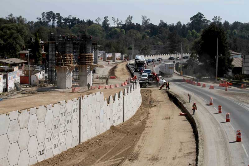 Por avance en trabajos de modernización, SECODUVI cierra carriles de carretera Tlaxcala-Apizaco