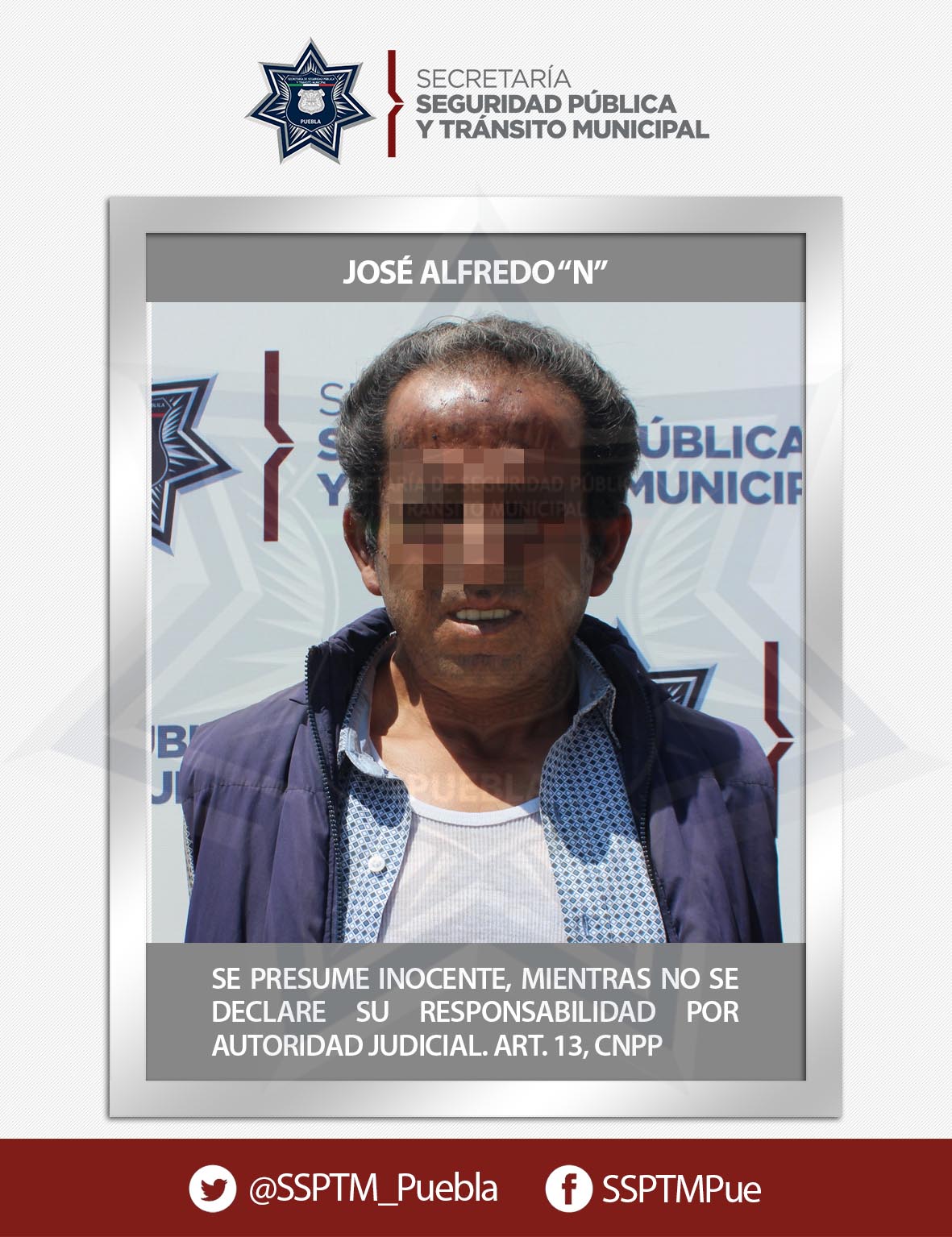 Detuvo policía municipal de Puebla a probable asaltante de transeúntes
