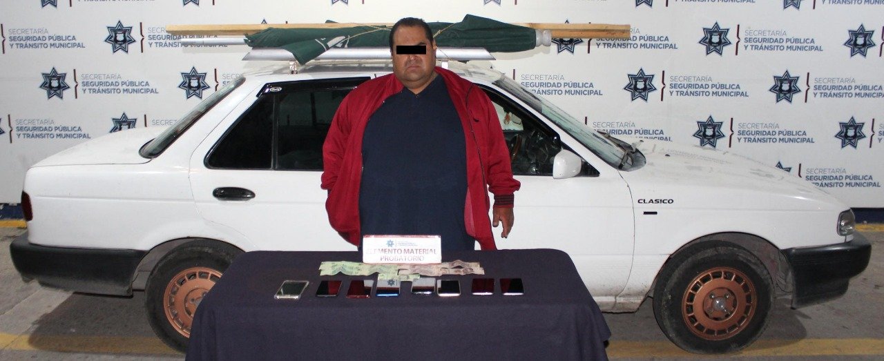 Detuvo SSPTM de Puebla al «Gordo»; se presume, es uno de los principales compradores y distribuidores de mercancía posiblemente ilícita, en el Centro Histórico