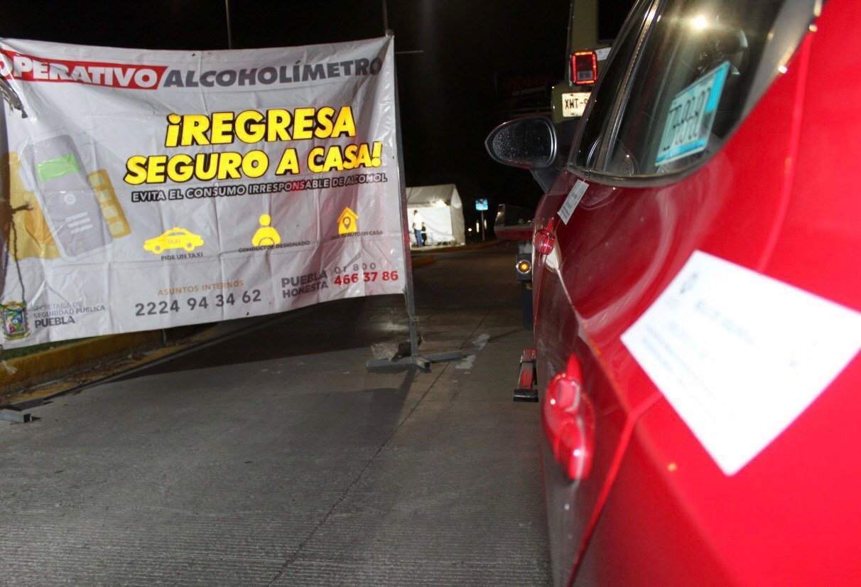 En Puebla prevalecen esquemas de movilidad segura; implementó SSP Estatal de Puebla Operativo Alcoholímetro