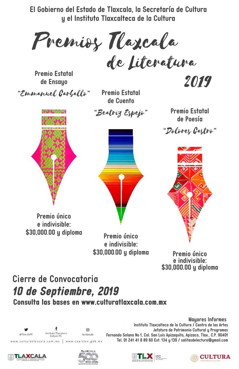 Convoca ITC a escritores a participar en «Premios Estatales de Literatura 2019»