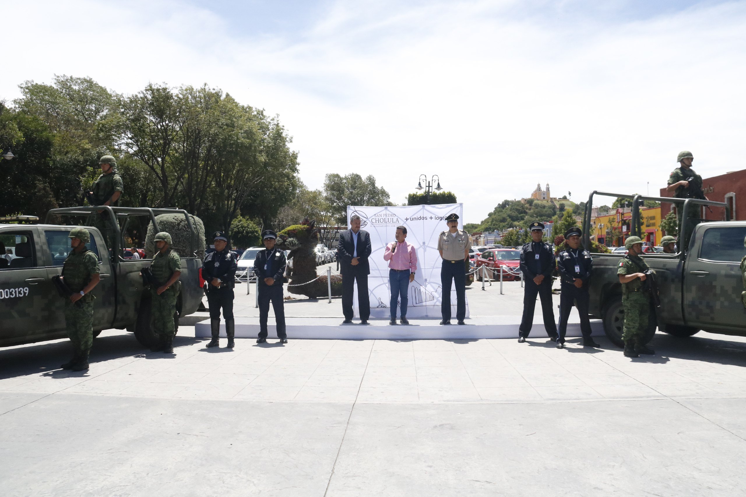Refuerza gobierno de San Pedro Cholula   seguridad pública con apoyo de SEDENA