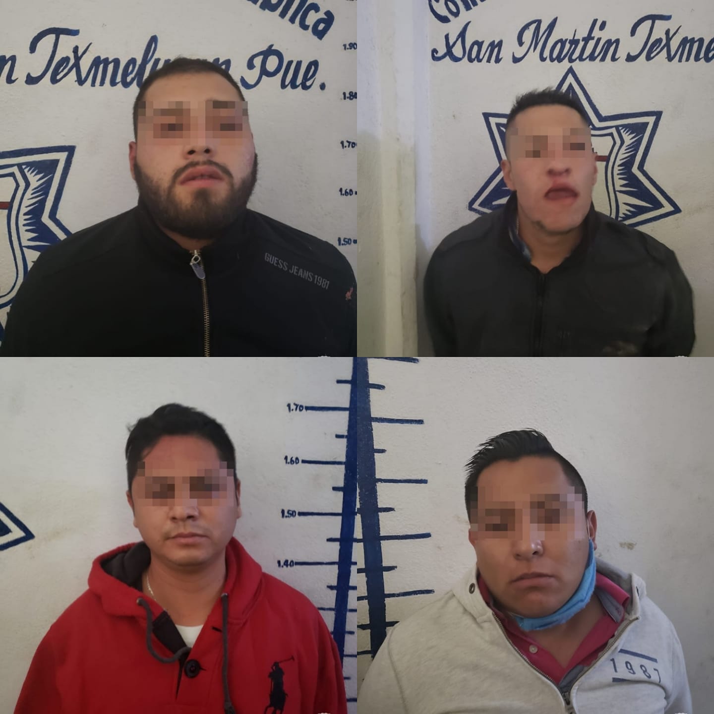 Policía Estatal y Municipal detienen a cinco por robo a negocio en Texmelucan