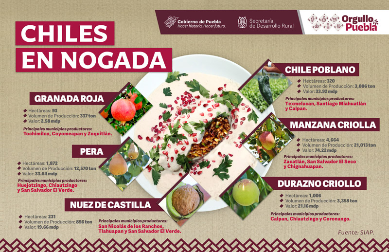Fomenta SDR consumo de productos poblanos en temporada de chiles en nogada