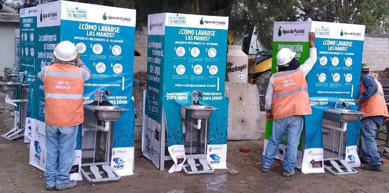 Para contribuir con medidas de higiene que mitiguen el riesgo de contagios, Agua de Puebla otorgará 30 Módulos Lavamanos para Hospitales COVID