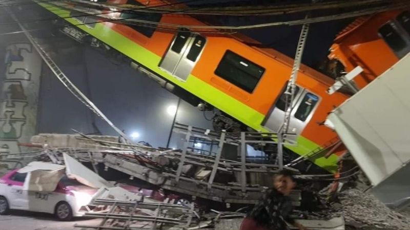 Colapsa estructura de la Línea 12 del Metro