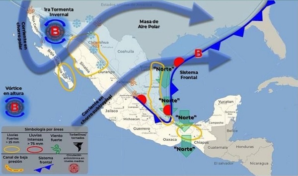 El Frente Frío 11 y la primera tormenta invernal golpearán a México