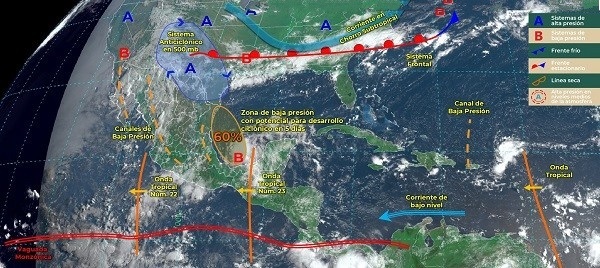 Prevén intensas lluvias en Sonora, Chihuahua, Guerrero, Puebla, Veracruz y Oaxaca