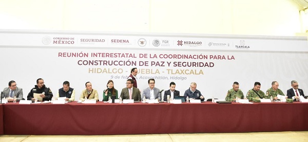 Fortalece gobierno de Puebla estrategias en seguridad con Hidalgo y Tlaxcala