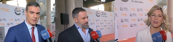 Sánchez, Abascal y Díaz se alistan para el debate final en España