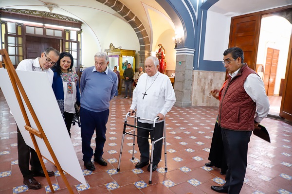 En Puebla, AMLO entrega obras del patrimonio cultural