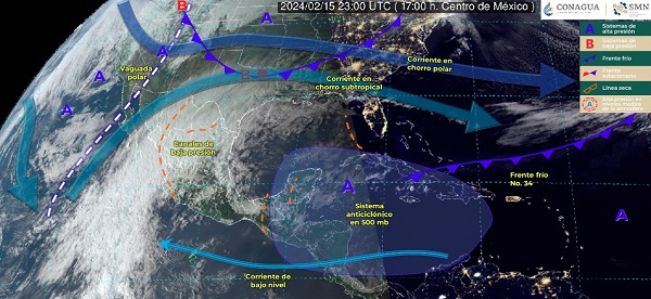 Generará frente frío descenso de temperatura y vientos: Segob