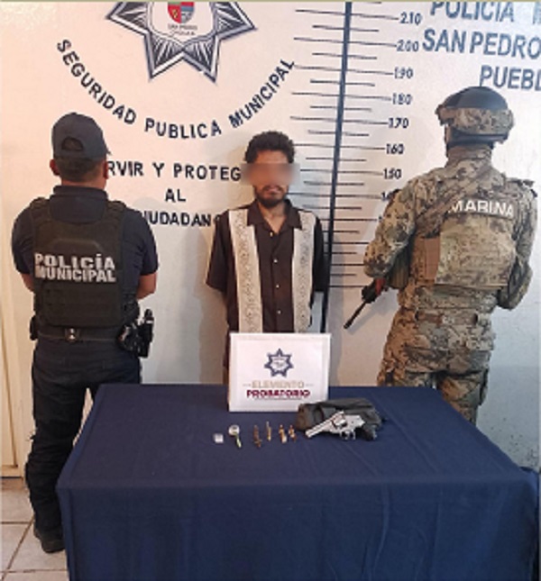 Detienen a Eduardo «N» por portación de arma de fuego en Cholula