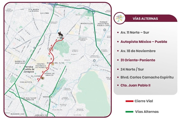 Anuncian rutas alternas por desfile del 5 de mayo