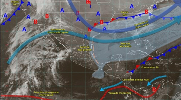 Refuerzan alerta por Frente Frío 30 y masa ártica
