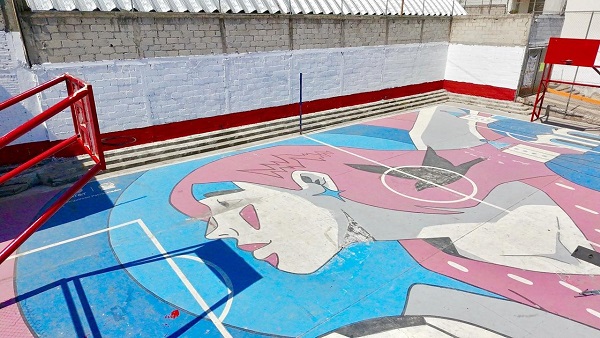 Realiza Ayuntamiento Jornada de Pintura en Cancha La Rosa