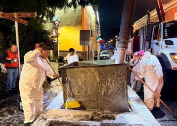 Limpia Puebla contenedores del Centro