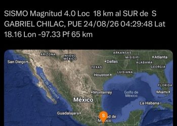 Reportan sismo de magnitud 4.0 en Puebla