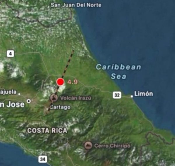 Sacuden dos fuertes sismos el centro de Costa Rica