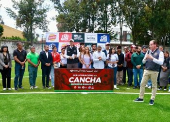 Rehabilitan cancha de futbol en Xonaca II