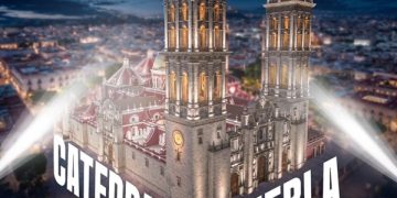 Iluminarán Catedral de Puebla con 460 luces