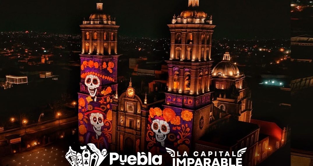 Iluminarán Catedral de Puebla por Día de Muertos